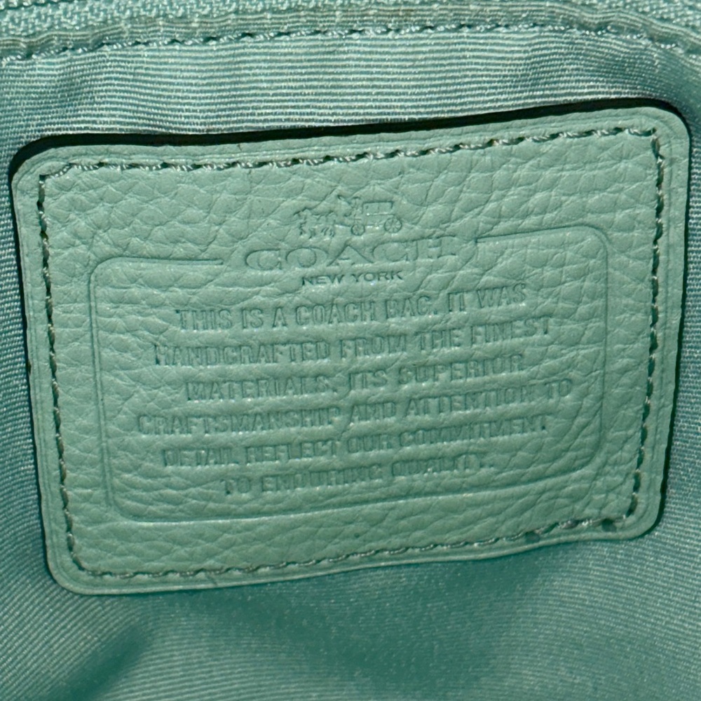 Coach Light Green Leather Shoulder Bag - Picture 3 of 4